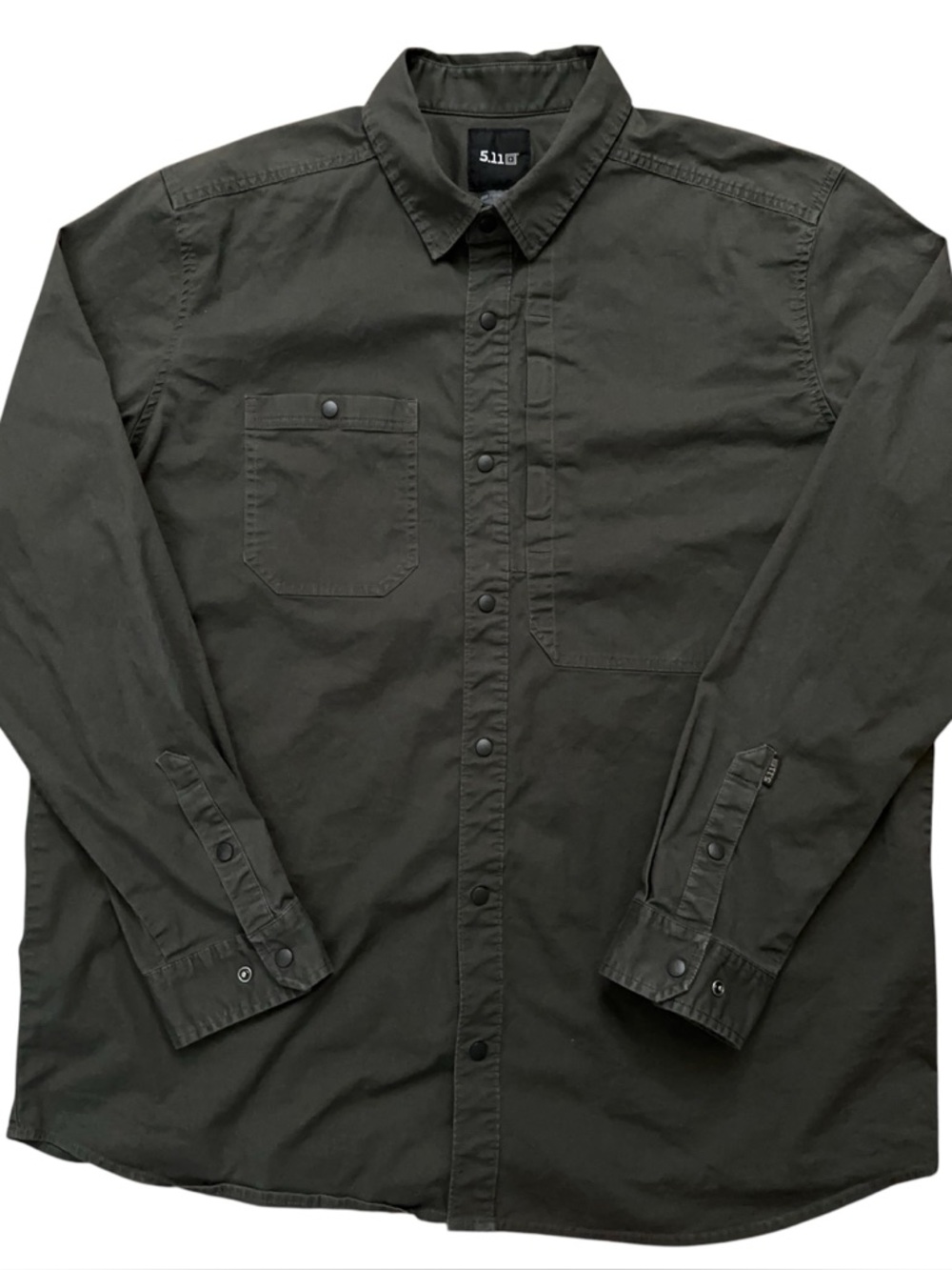 5.11 Tactical Jackson Long Sleeve Shirt Mens 2XL Snap Button Chest Pocket Green